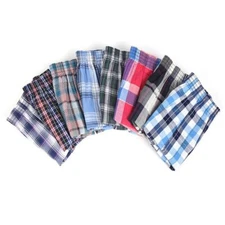 3 Pack Boxers Shorts For Men Underwear Trunk Plaid Checker Cotton Loose Fit