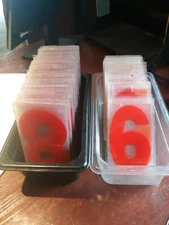 READ BELOW LOT OF ABOUT 200  RED 6 Inch Plastic Changeable NUMBER SIGN 7 INPANEL