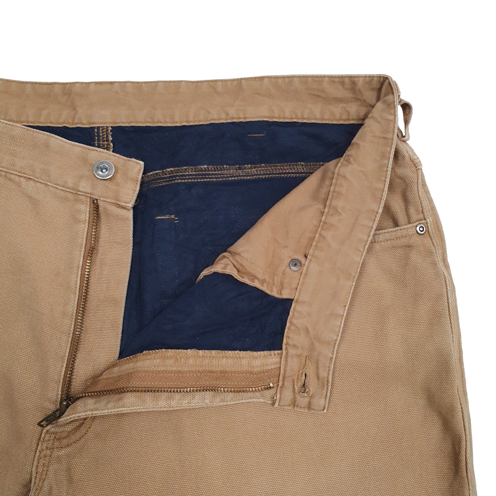 DULUTH Lined Thermal Carpenter Workwear Trousers Cotton Brown Mens W42 L32 image 3