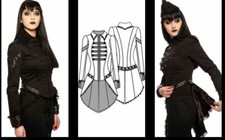 EUC Lip Service Blacklist War of the Roses Jacket Tail Coat M Goth Y2K Steampunk