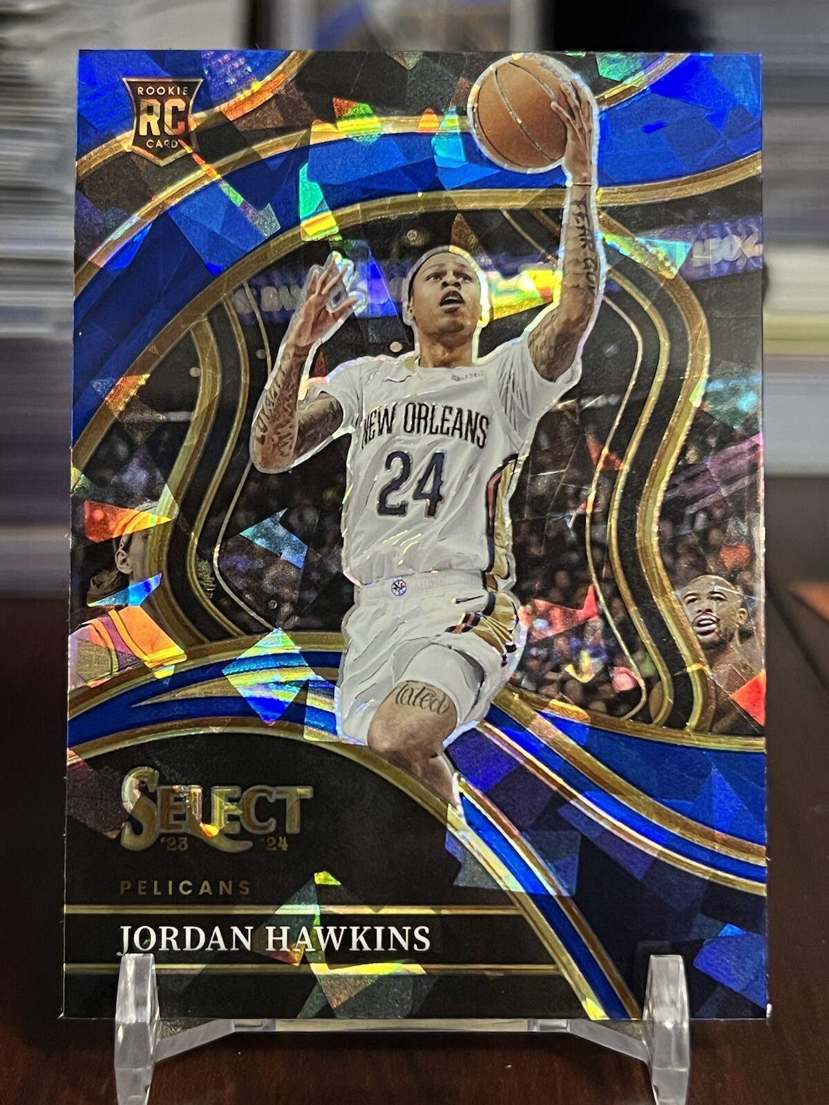 2023-24 Panini Select Jordan Hawkins Courtside Blue Cracked Ice