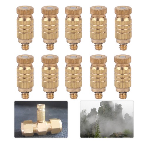 10pcs Threaded Brass Fog Mist Nozzle Misting Fogging Spray Sprinkler