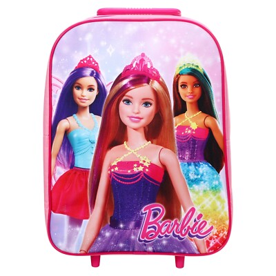 Barbie Dolls Trolley Foldable Wheeled Cabin Bag Luggage Kids