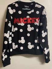Disney JUNIOR Mickey Mouse Red Sequin Black and White Sweatshirt JUNIORS XXL