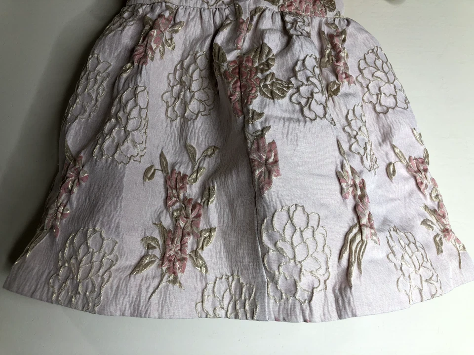 Laura Ashley 婴儿 24 Mos 连衣裙粉色锦缎皱珠宝装饰假日婚礼 — 第 4/4 张图片