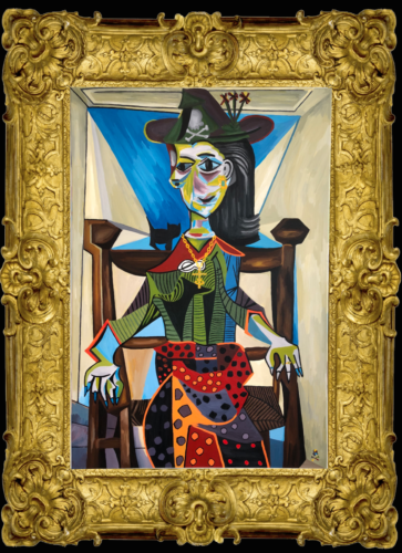 Treasure Paintings JR Bissell: A Pirate's Rendition Pablo Picasso Dora Maar Chat - Picture 1 of 12