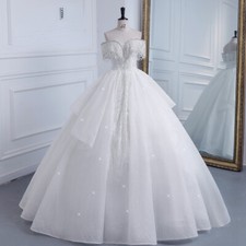 Luxury Quality Beading Tulle Wedding Dresses Off Shoulder A-line Ball Bride Gown