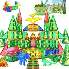 Dinosaur Toys Magnetic Tiles - Magnet Building Blocks For Toddler Kids Toys STEM
