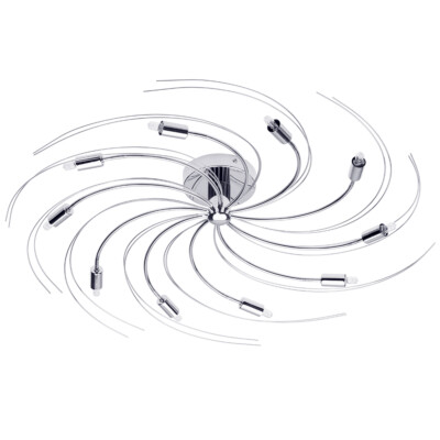Litecraft Vortex Deckenleuchte halb bündige Halterung 10 Arm - poliertes Chrom        