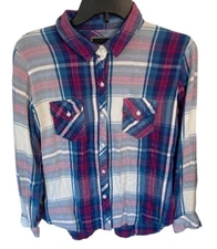 Rails 100% Rayon Button Down Shirt Womens Size Med Very Soft Cozy