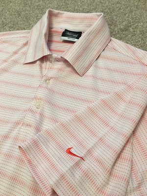 WUNDERSCHÖNES NIKE GOLF DRI-FIT POLOSHIRT KORALLE PUNKTE GEWEBT S SMALL 