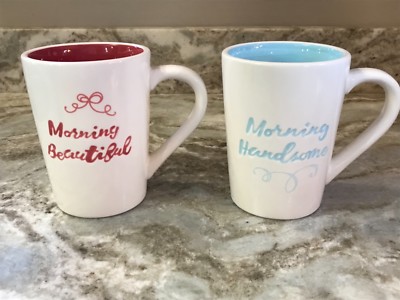 Large 18 Ounce Coffee Mug. Morning Beautiful Or Handsome. Blue Or Red. New.  | eBay