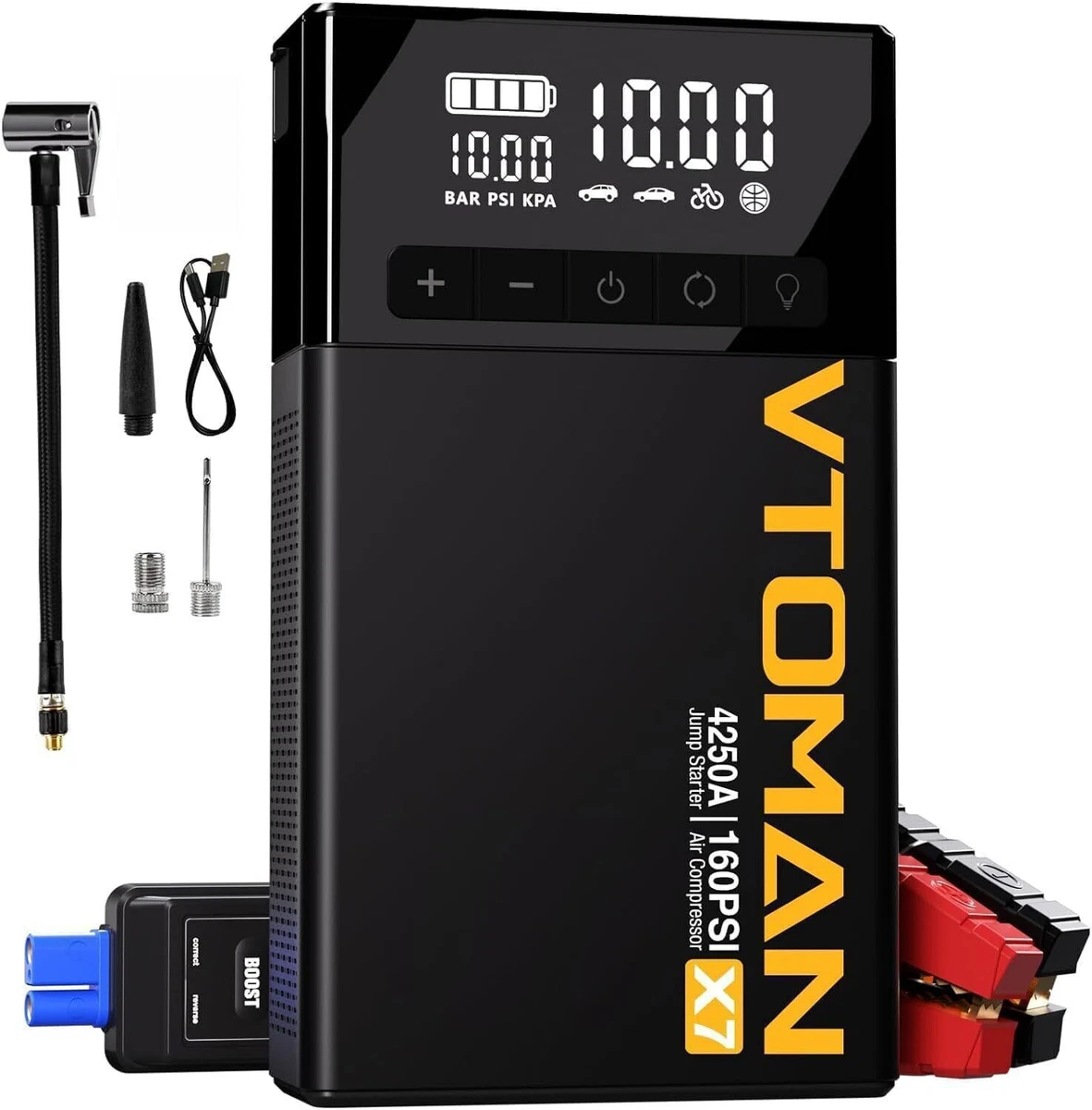 VTOMAN X5 Jump Starter With Air Compressor - 3500A Car Battery Booster