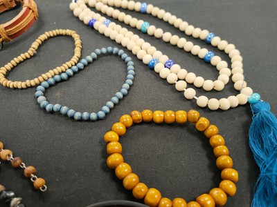 Lot De Bijoux En Bois Et Perles Naturelles - Collier Bracelet Vintage Rare - Occasion