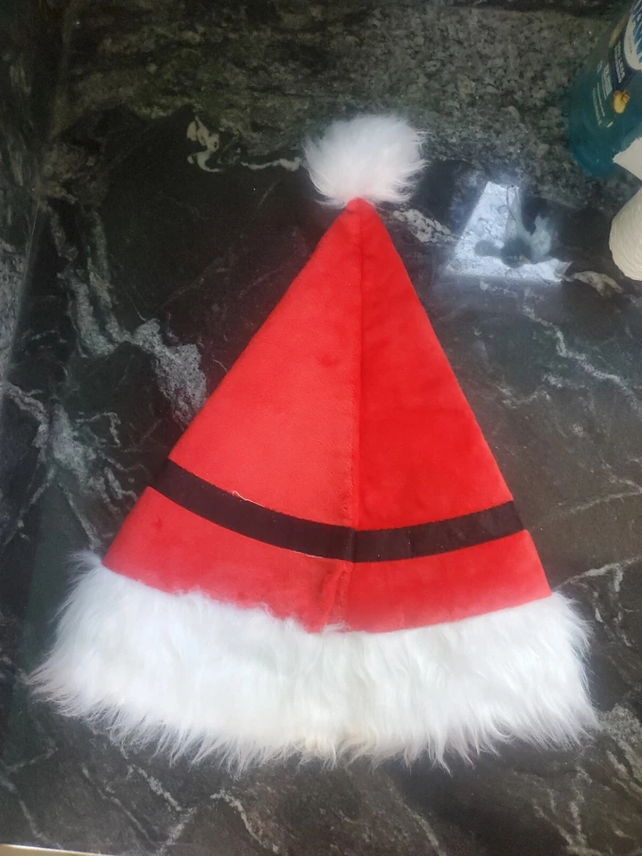 Sombrero Cinturón Papá Noel - Gorra Roja de Navidad con Hebilla Dorada y Borde de Piel Sintética - Adulto  Foto 2 de 4