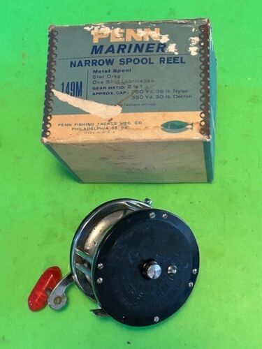 DE COLECCIÓN PENN MARINER NO. CARRETE DE PESCA 149 DEEP SEA CARRETE CON LA CAJA ORIGINAL - Imagen 2 de 12