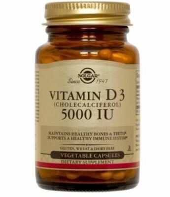 Solgar Vitamin D3 Cholecalciferol 5000 IU - 240 Vegetable Capsules