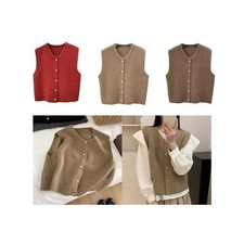 Cardigan in maglia gilet per donna gilet senza maniche per mamma all'aperto