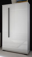 Kommode Weiß Hochglanz Highboard Midi-Schrank 60X126 Cm Wohn- Esszimmer Design-D