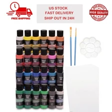 24 Colors 60ml Acrylic Paint Waterproof Set for Kids Beginner with Brush palette