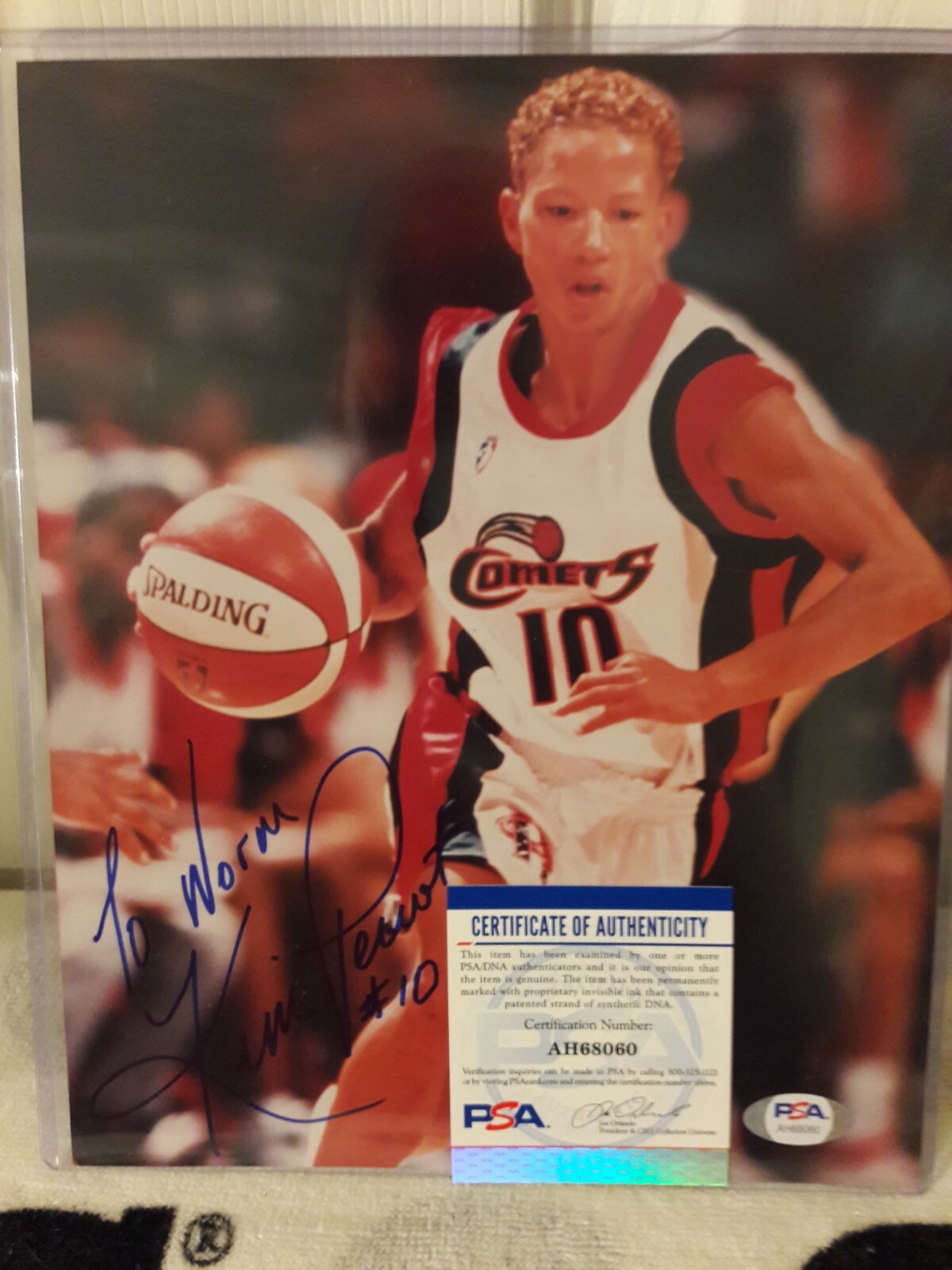 Kim Perrot Autographed Signed Dec 1999 Wnba 8X10 Photo Houston Comets 