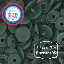 1000 Sets KAM Snaps: HUNTER GREEN-Size 16/T3-Plastic Snap Buttons Sewing Crafts