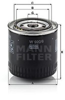W 920/6 MANN-FILTER ÖLfilter FüR Chrysler, Dodge, Gaz, Jeep, Nissan, Piaggio,