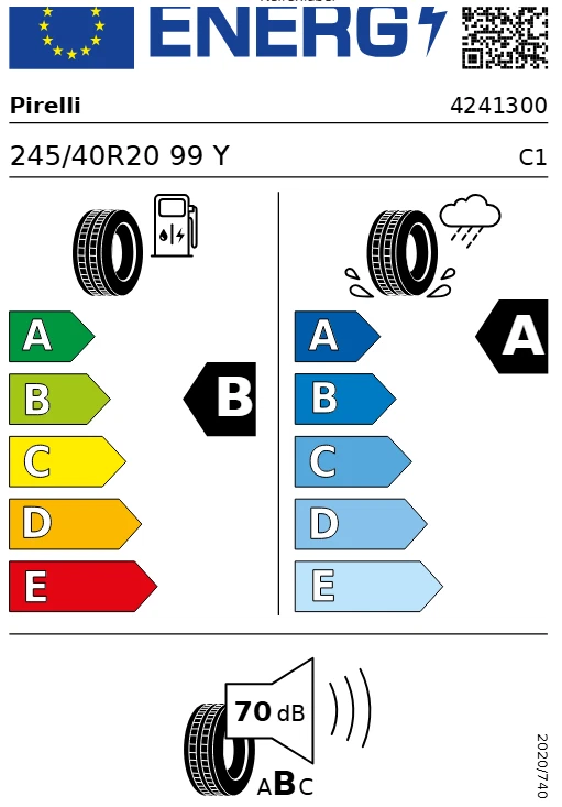 1X 245/40 R20 99Y XL PIRELLI P-ZERO PNCS (LUXURY SALOON) Démo DOT 23 - Photo 2/2