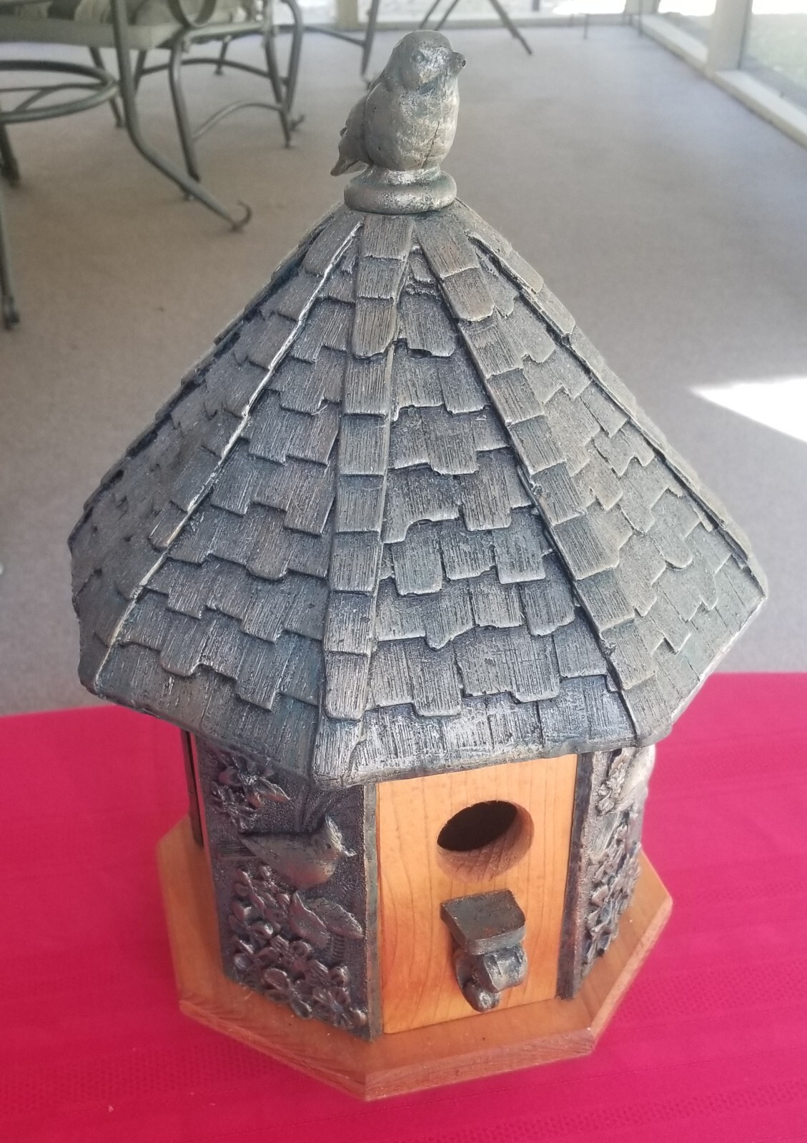 Large Cedar Bird House Two Room Post Mount Never Used Birdhouse eBay