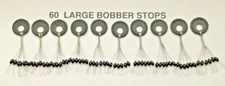BOBBER STOPPERS ( BLACK 60 PCS 10 RINGS) SIZE LARGE oval stops, running out fast
