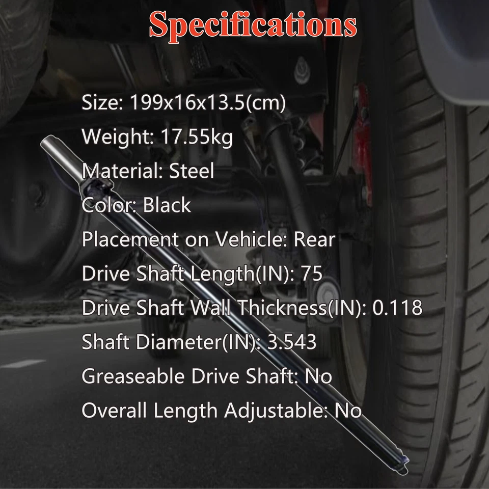 Rear Drive Shaft For 2001-2003 Chevy Silverado GMC Sierra 1500 2500 3500 HD 4WD Foto 4 de 4