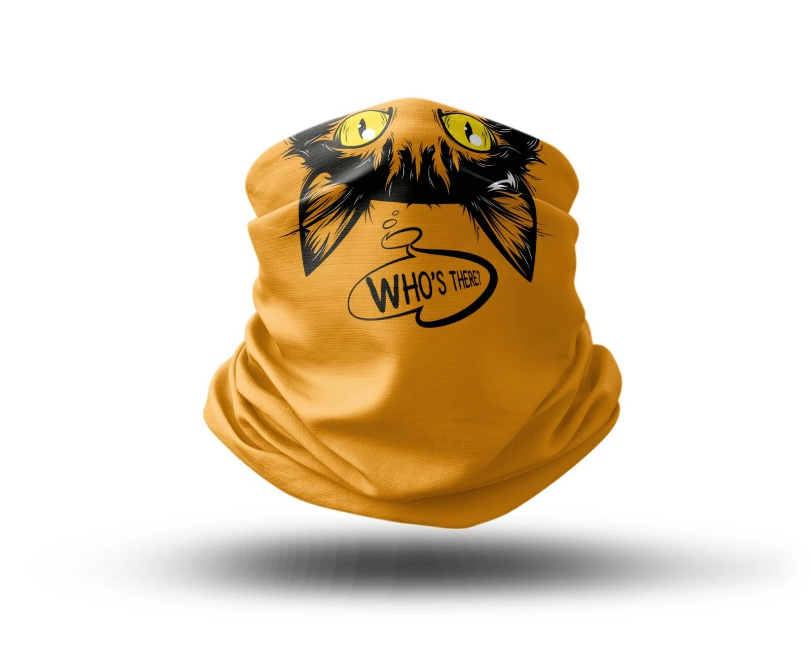 Washable Fabric Face Cover Neck Gaiter With Unique Print Cat Face Design EU Made
