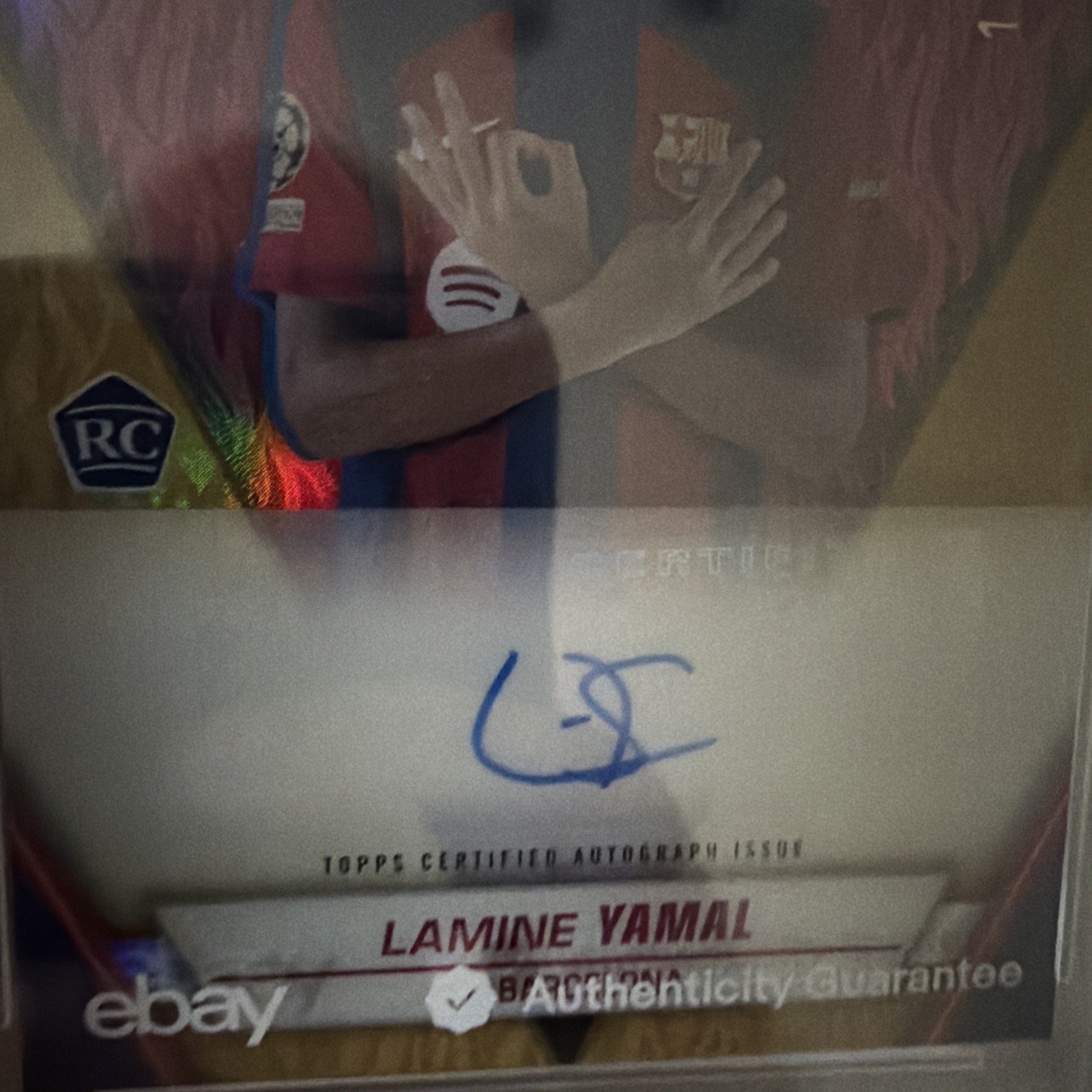 Topps 2023-24 UEFA Superstars Lamine Yamal SALY Gold Auto /50 PSA 9 10 view 4