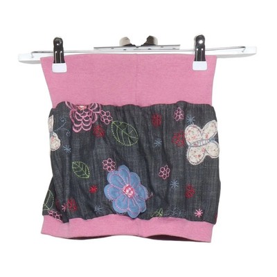 Rock, Größe: 122, Pink/Grau/Mehrfarbig, Blumen, Mädchen #LJc