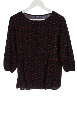 MILLER & MONROE Hemd-Bluse Damen Bluse Gr. DE 40 schwarz-rot Casual-Look