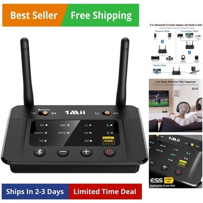Bluetooth 5.3 Transmitter Receiver for Home Stereo TV, HiFi Wireless Audio Ad...