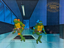 Teenage Mutant Turtles Michelangelo Leonardo Hand Painted Production Cel RARE