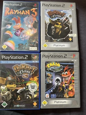 PlayStation 2 Spiele Rayman 3, Ratchet + Clank 3 , Crash Bandicoot 4 Stück - Bild 1 von 4