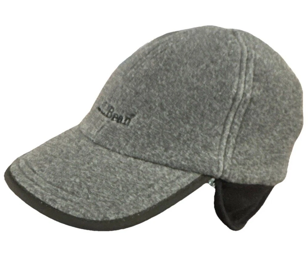 L.L.Bean Hat Cap Fleece Polartec Coolmax Ear Flap Men L/XL Gray