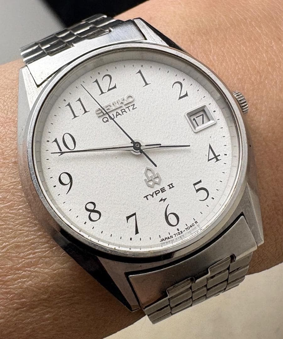 16.5cm/6.5in Stainless 7122-7020 Seiko Quartz Watch II TYPE wrist Steel - vintagewatches.pk