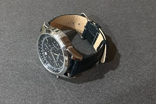 Stuhrling Rialto ChronoGraph Watch, Blue Dial, Blue Leather Band, 44mm Dial