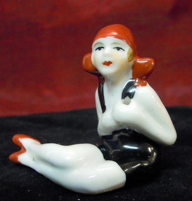 Art Nouveau Style Figurine Bathing Beauty Sexy Art Deco-German Style Porcelain