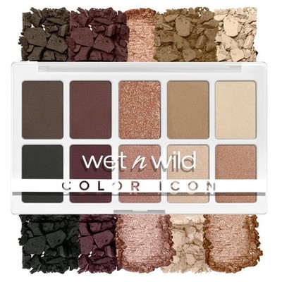 Color Icon 10-Pan Eyeshadow Makeup Palette, Brown Nude Awakening, Long Lasting,