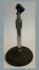 Vtg MCM Atlas Sound Adjustable Desk/Tabletop Microphone Stand-Cast Iron Base🅱️