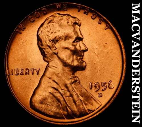1956-D Lincoln Wheat Cent- Choice Gem Brilliant Uncirculated No Reserve #J5290