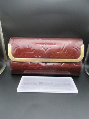 Louis Vuitton M91592 Vernis Sarah Wallet Amarante Bordeaux Monogram Authentic