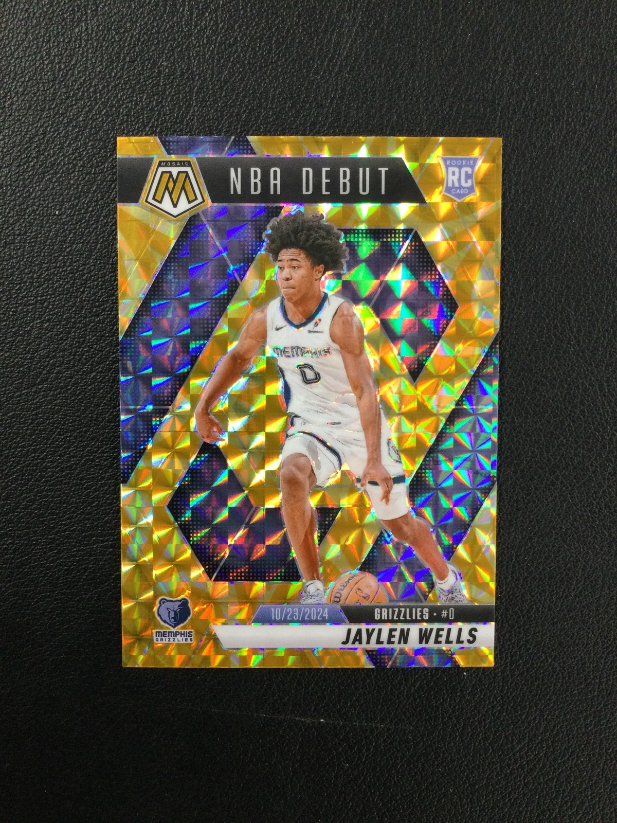 2024-25 Panini Mosaic #260 Jaylen Wells Reactive Yellow Mosaic Memphis Grizzlies