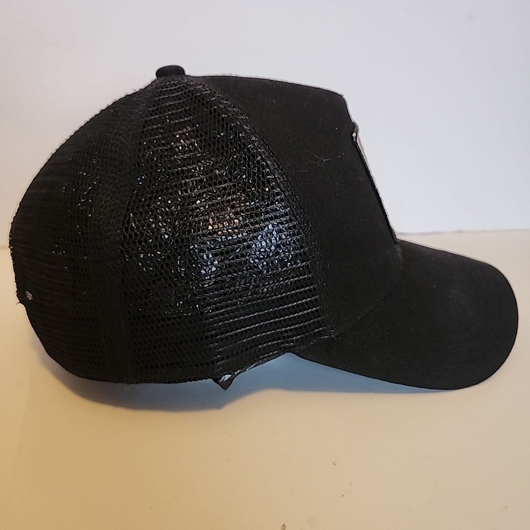 Wolf Patch Trucker Hat Black Mesh Snapback - image 4
