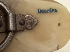 ANCIENNE TABATIÈRE BOIS CORNE SIGNÉE LOURDES 