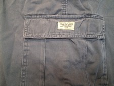 Wrangler Authentic Issue Cargo Shorts Mens 36x10 Color Med Blue 100 Cotton